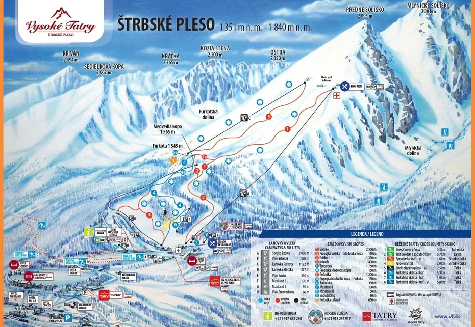 Strbske Pleso Ski Map