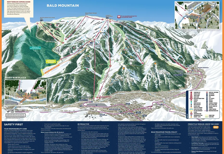 Sun Valley Ski  Map - Bald Mountain
