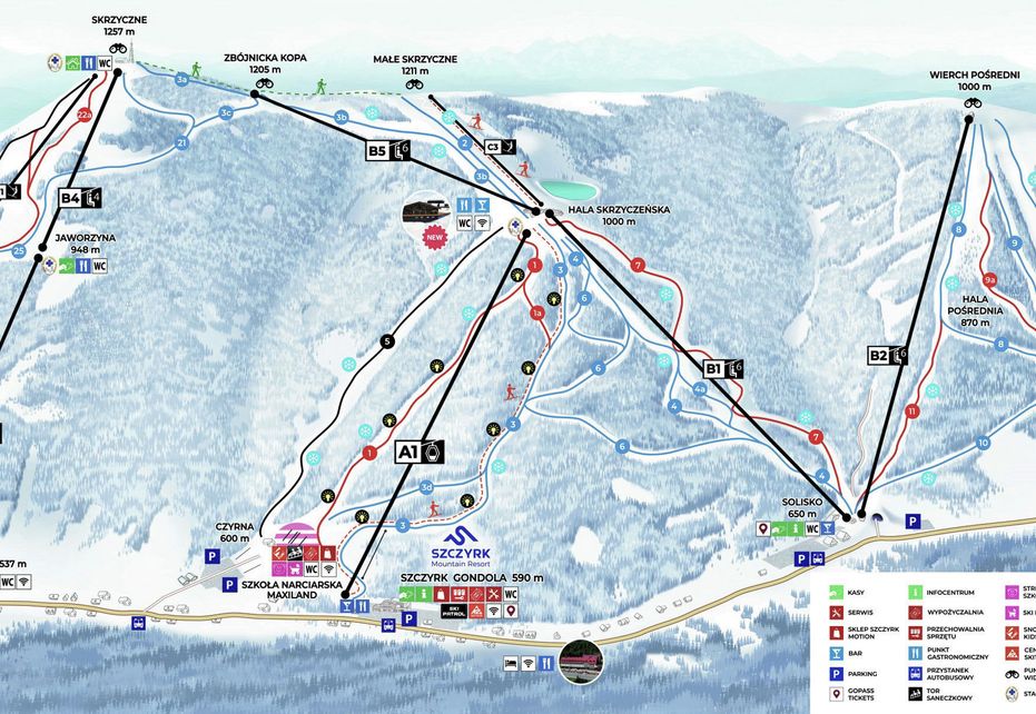 Szczyrk Mountain Resort Piste Map | Ski Maps & Resort Info | PistePro