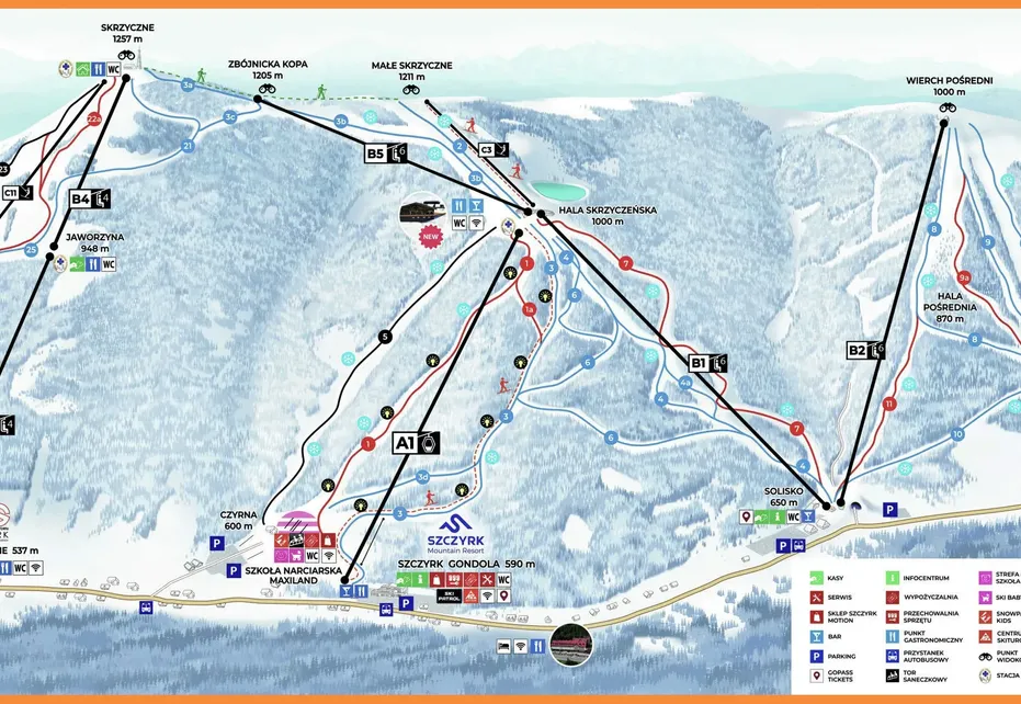 Szczyrk Ski Map
