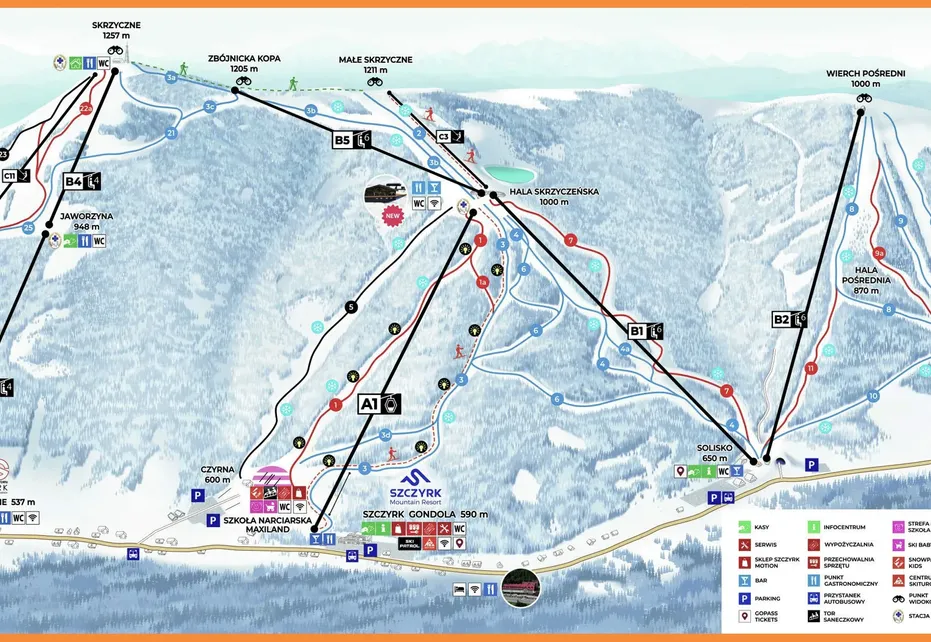 Szczyrk Mountain Resort Piste Map Ski Maps Resort Info Pistepro