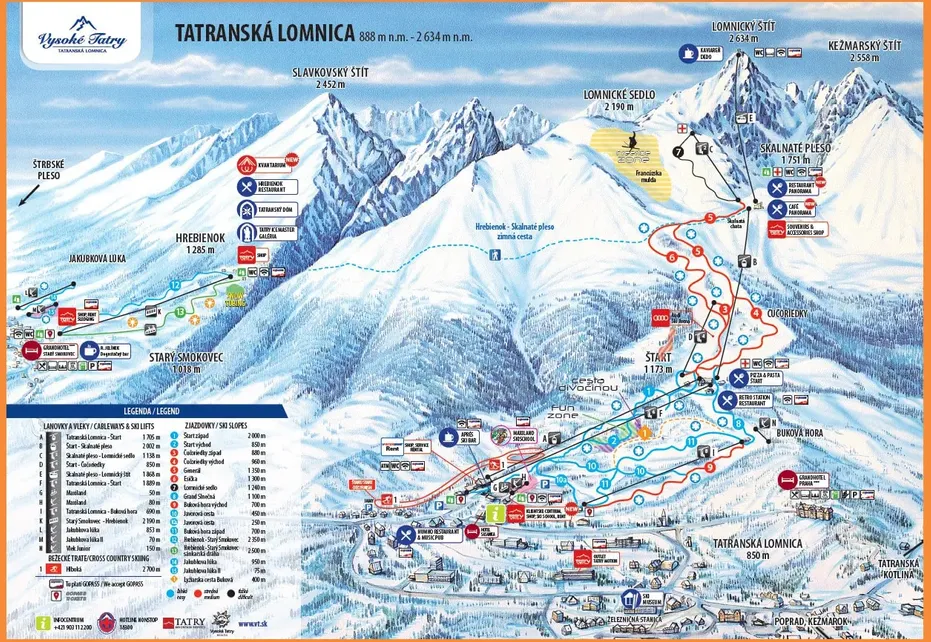 Tatranska Lomnica Ski Map