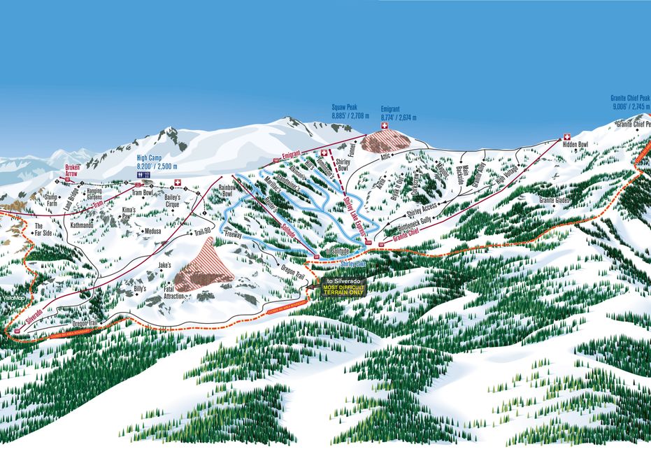 Alpine Meadows Ski Map | Resort Info & Videos | PistePro