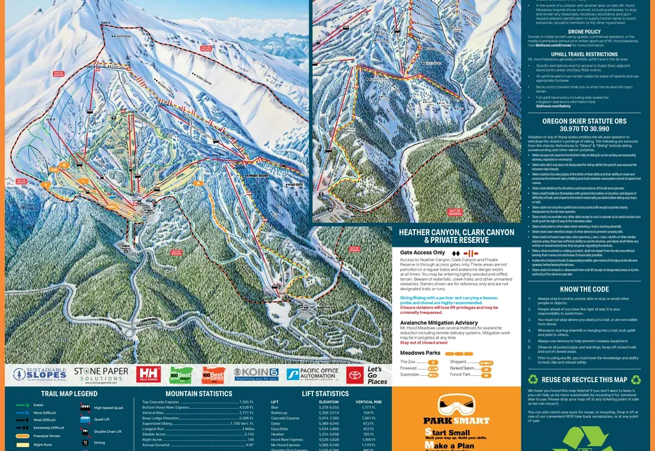 Mount Hood Meadows Ski  Map