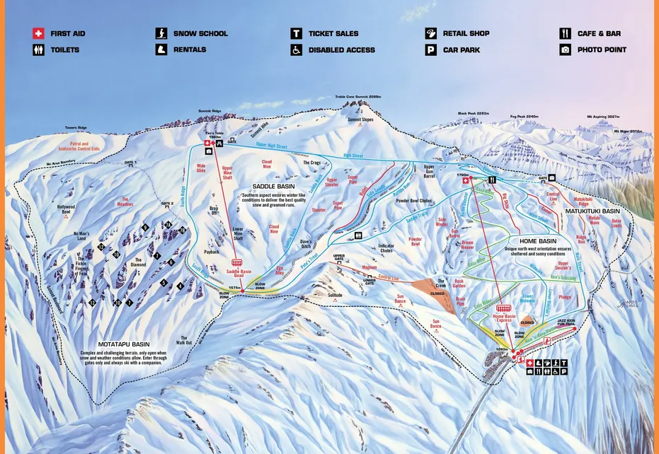 Treble Cone ski map