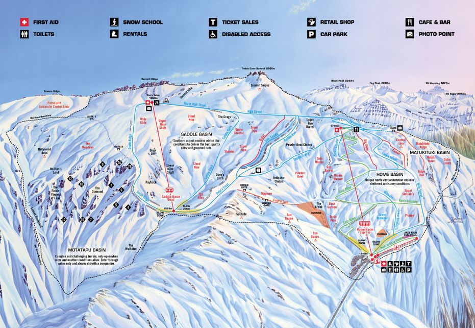 Treble Cone ski map
