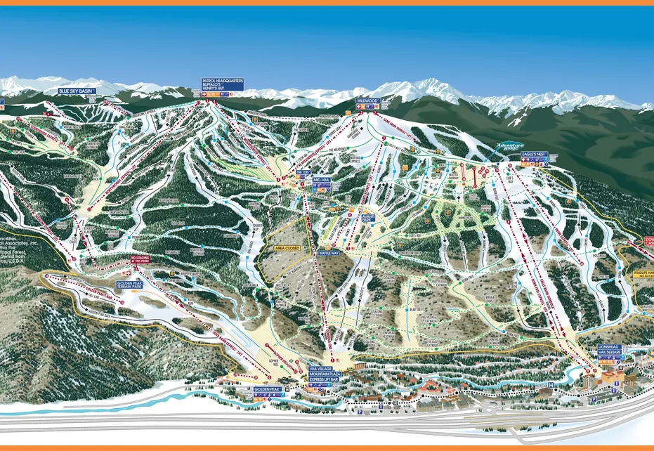 Vail Front Side Ski Map