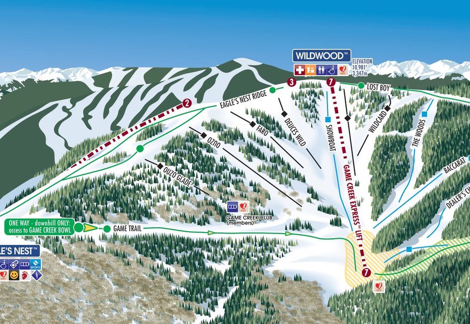 Vail Game Creek Bowl Ski Map