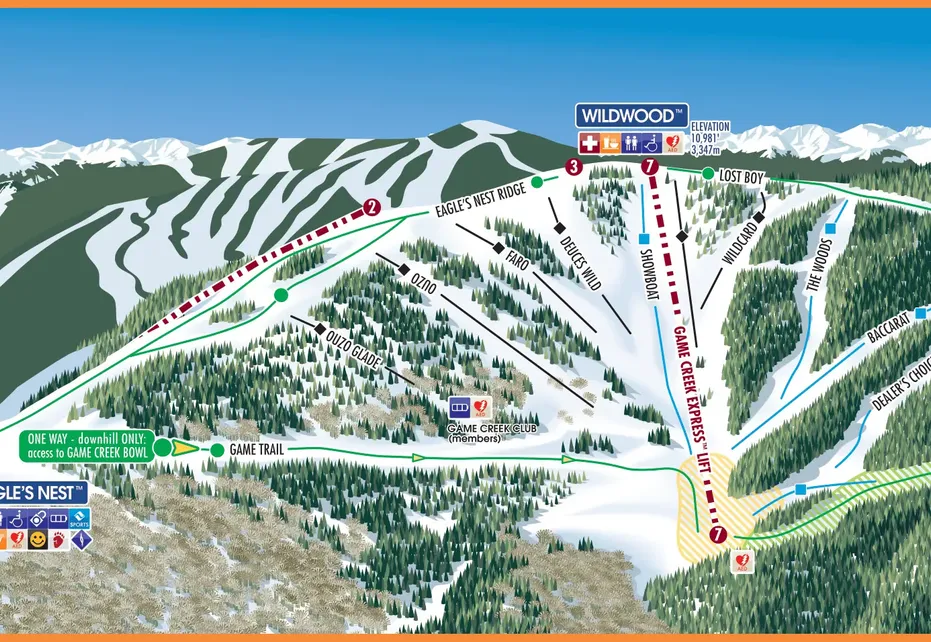 Vail Game Creek Bowl Ski Map