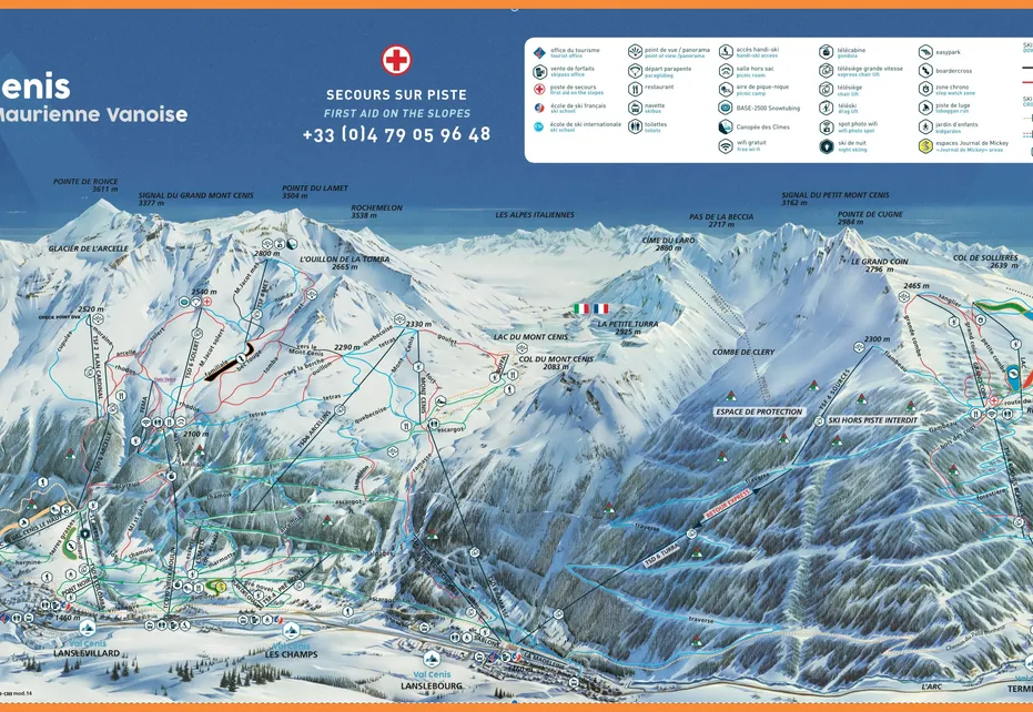 Lanslebourg Ski Map