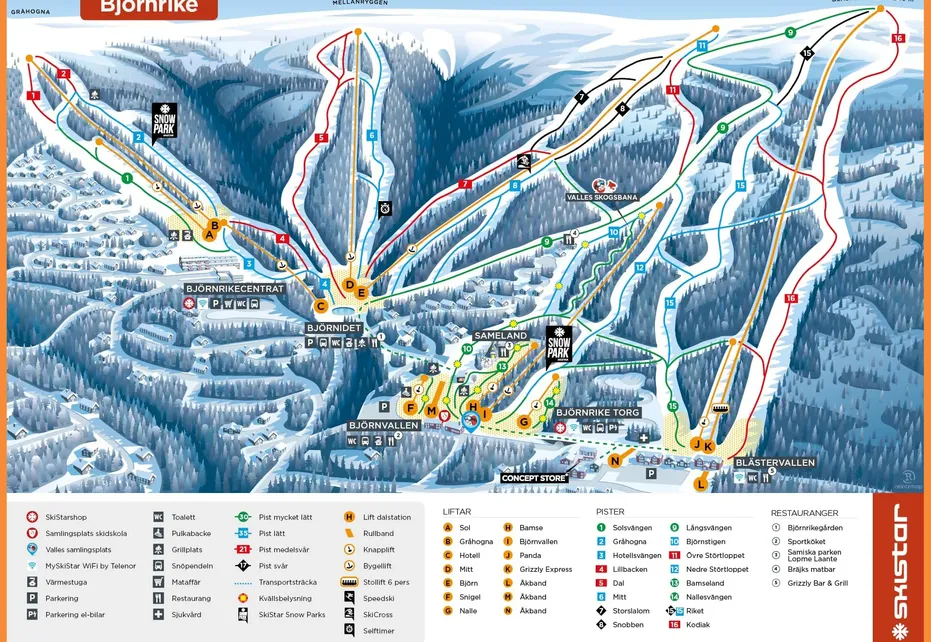 Vemdalen Bjornrike Ski-Map