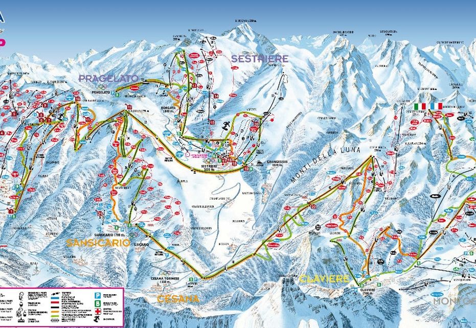 Cesana Piste Map Ski Maps Resort Info Pistepro