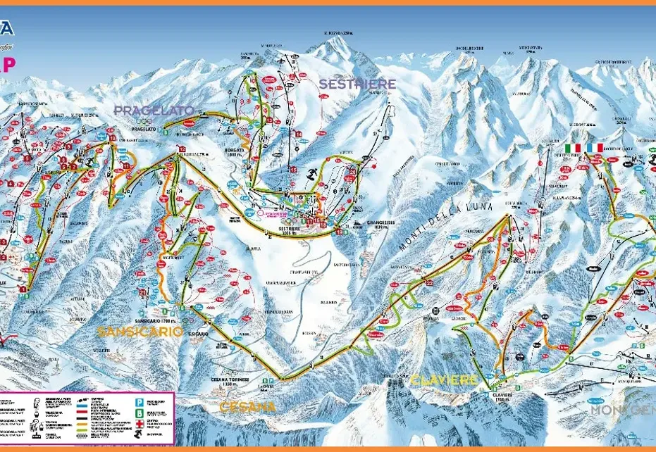 Via Lattea Ski Map