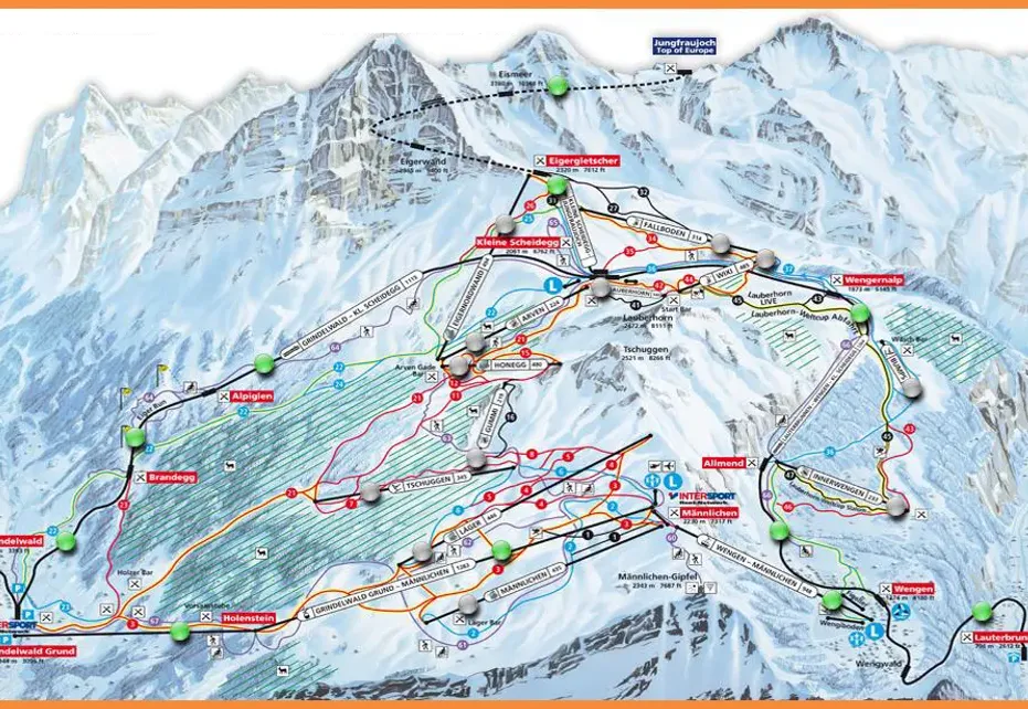 Wengen Ski Map