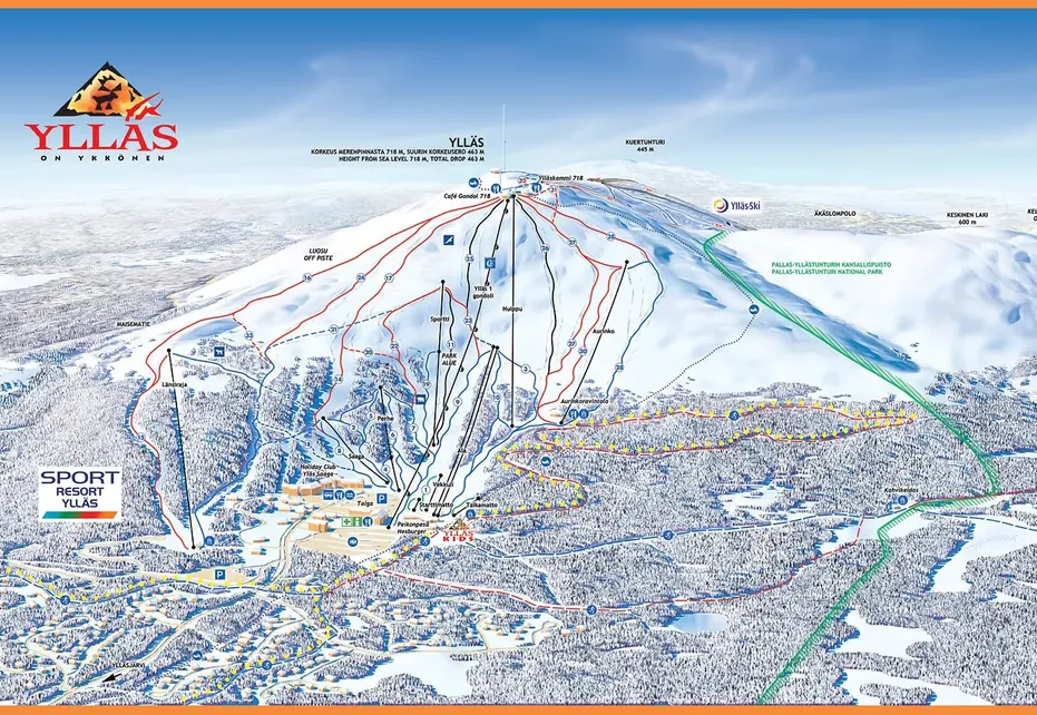 Yllas Yllasjavi Ski Map