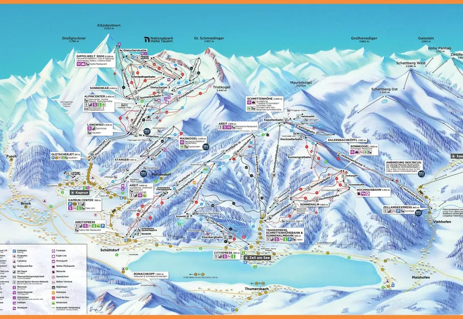 Zell am See Ski Map