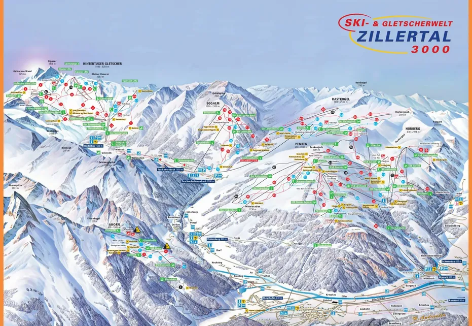 Zillertal 3000 Ski Map