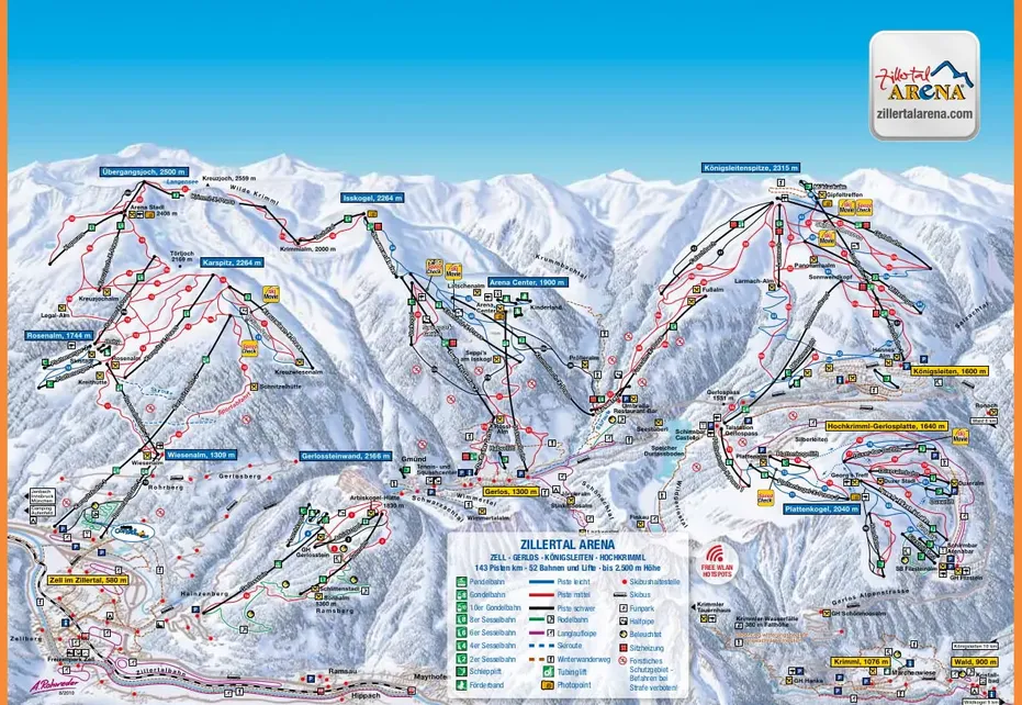 Hochkrimml Ski Map