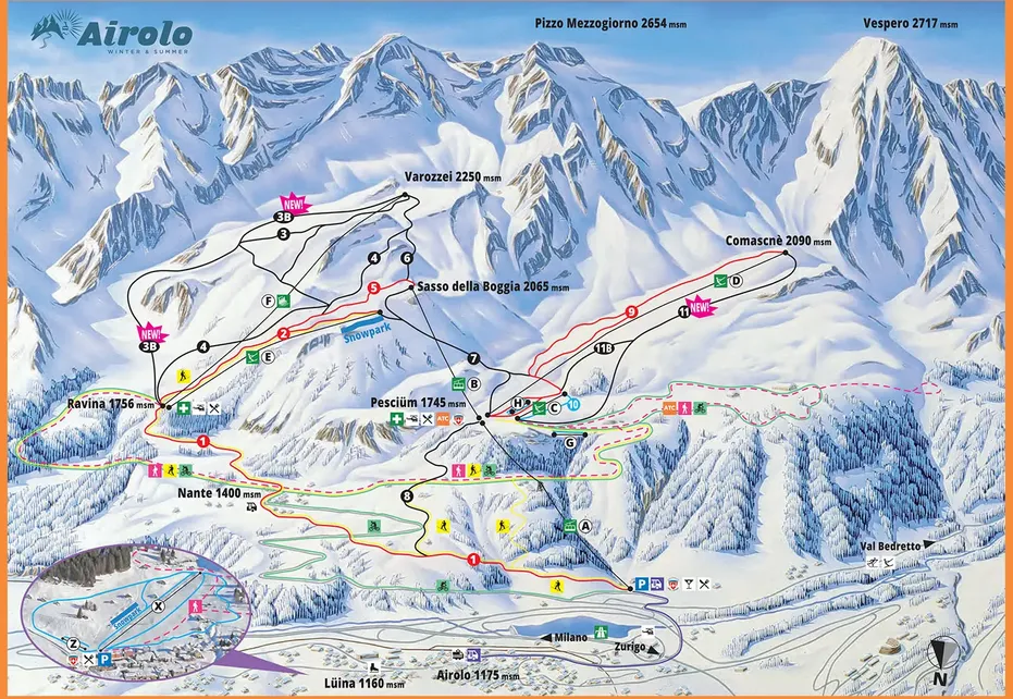 Airolo Ski Map