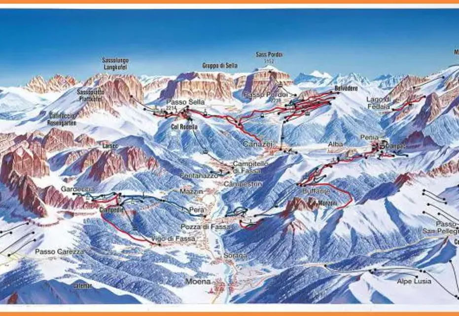 Pozza di Fassa Ski Map