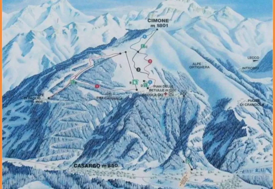 Pian delle Betulle - Alpe di Paglio Ski Map