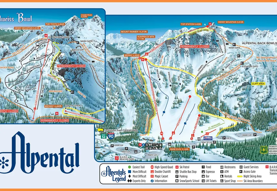 Summit Ski  Map - Alpental