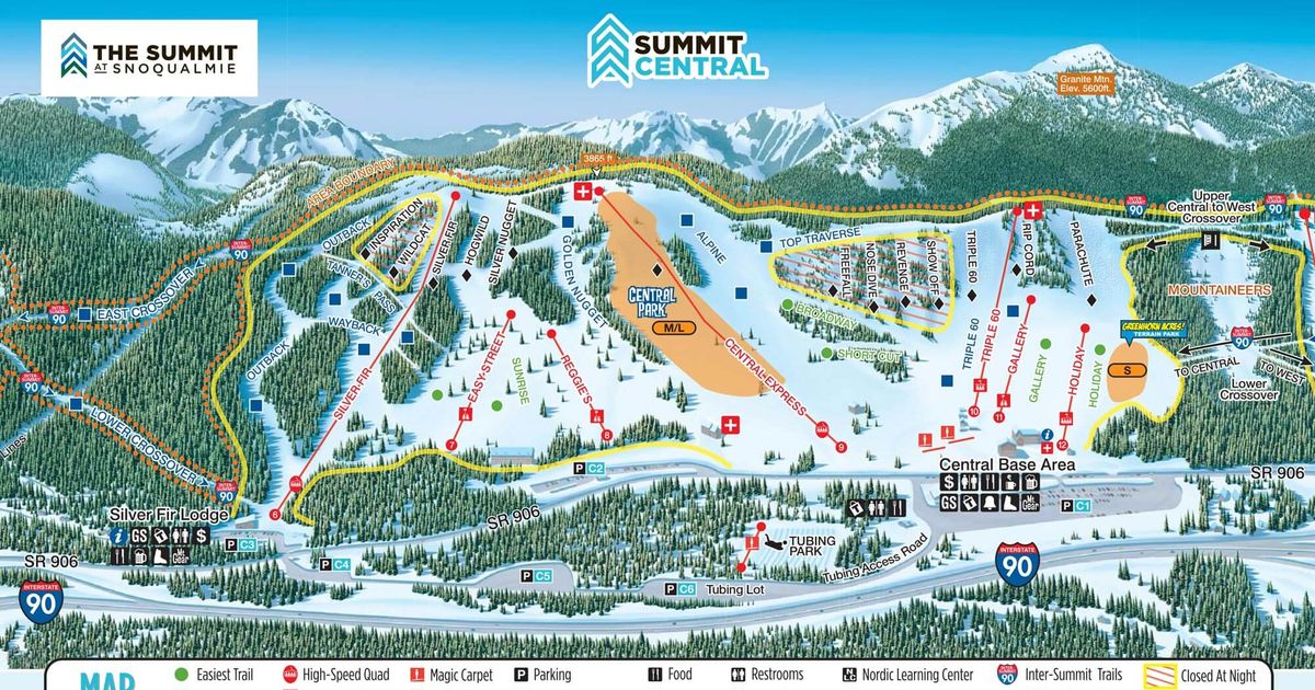Alpental Back Bowls Map Alpental Ski Map | Resort Info & Videos | Pistepro