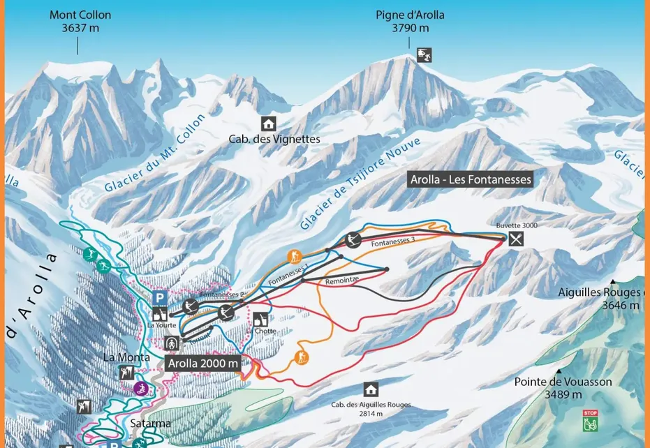 Arolla Ski Map