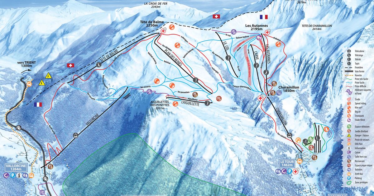 Le Tour Piste Map Ski Maps & Resort Info PistePro