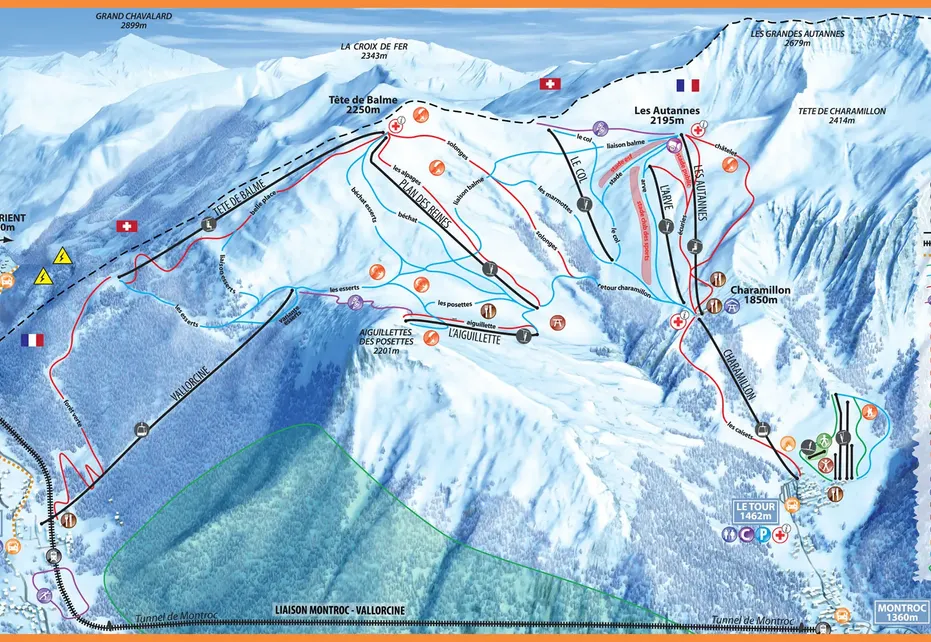 Le Tour Ski Map