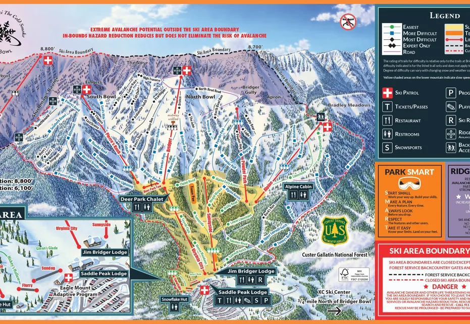 Bridger Bowl Ski  Map