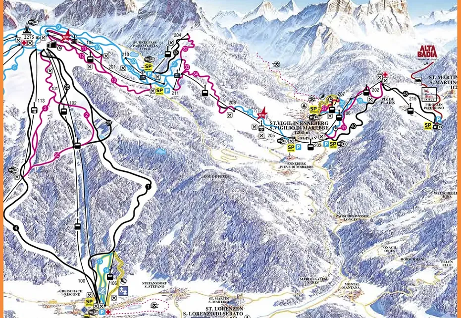 San Vigilio Ski Map