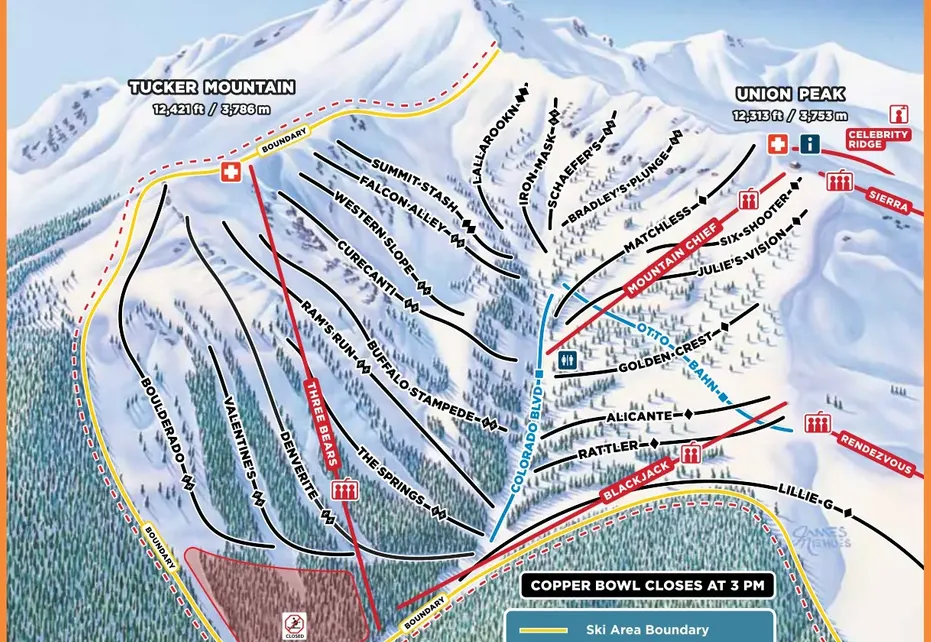 Copper Bowl Ski Map