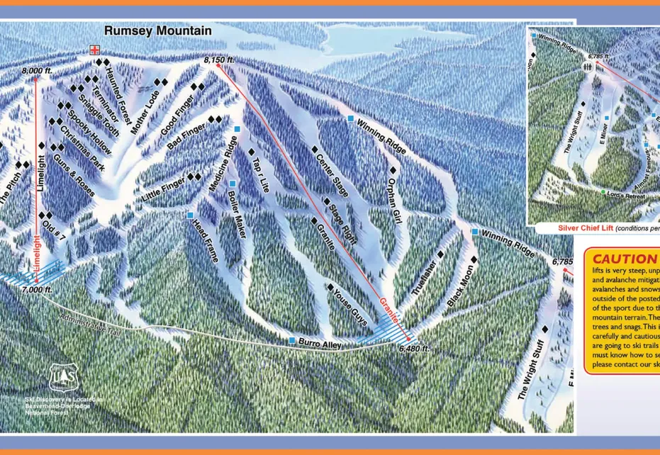 Discovery Ski  Map - Backside