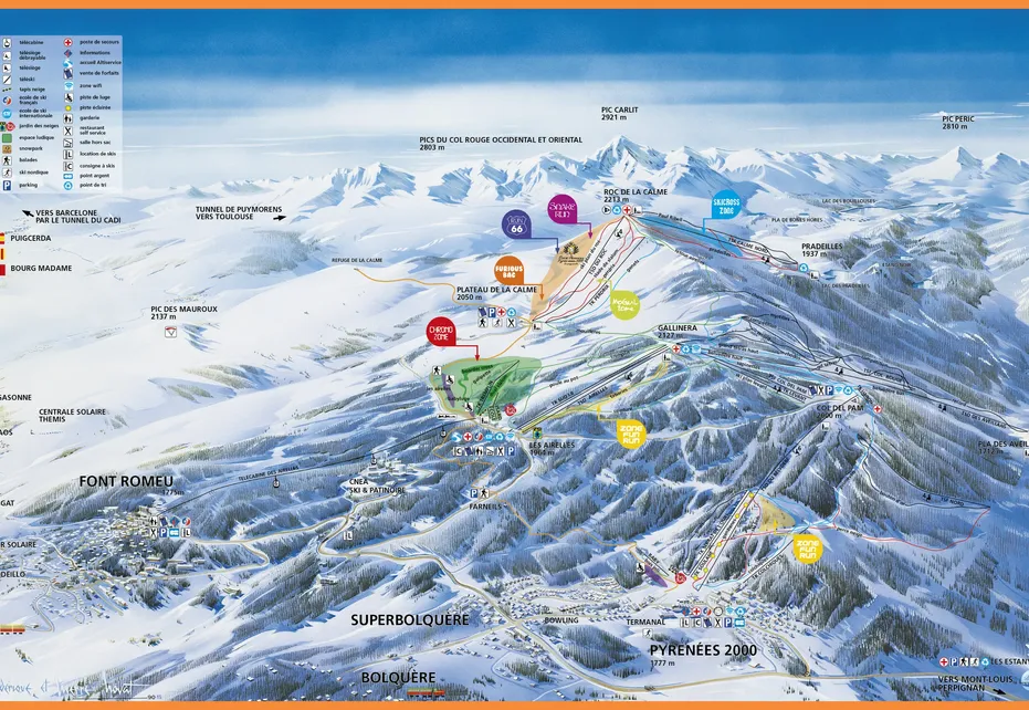 Bolquère - Pyrénées 2000 Ski Map