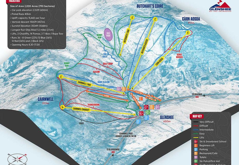Glenshee Ski map