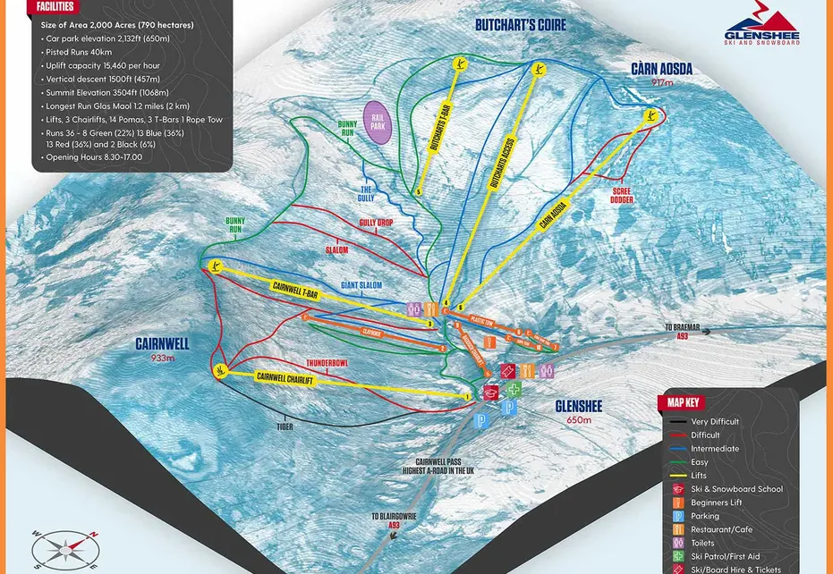 Glenshee Ski map