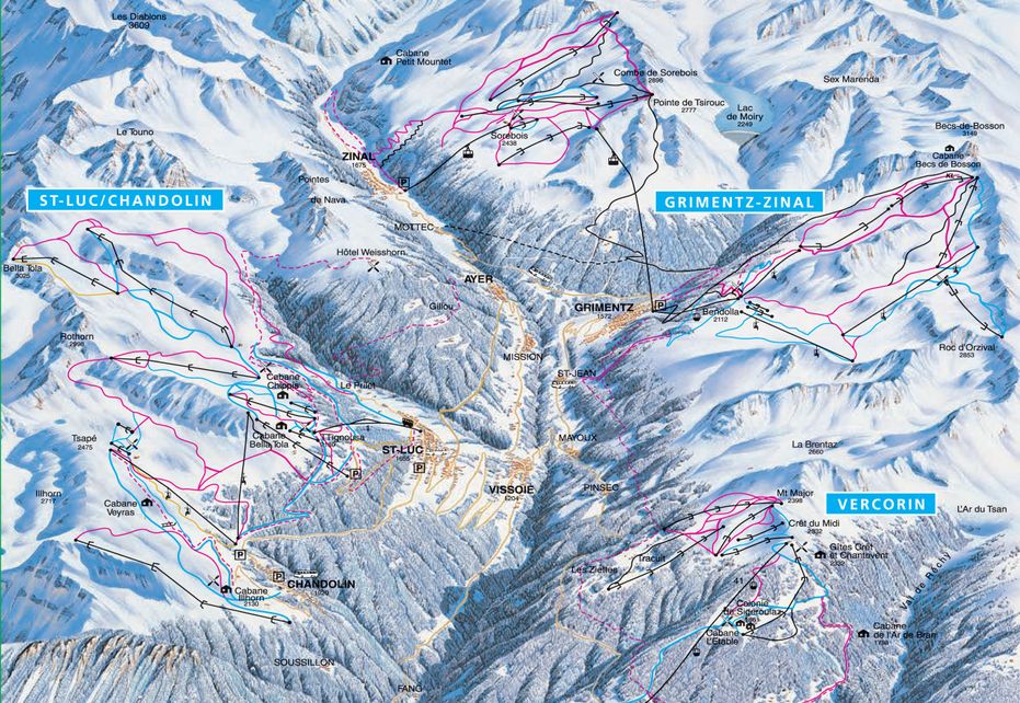 Grimentz Zinal Piste Map Ski Maps And Resort Info Pistepro