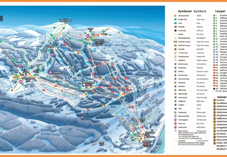 Hafjell Ski Map