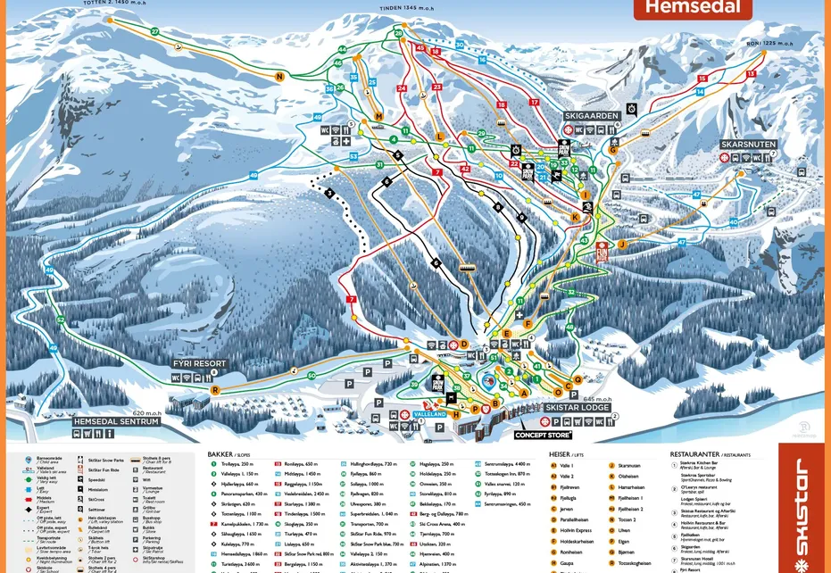 Hemsedal Ski Map