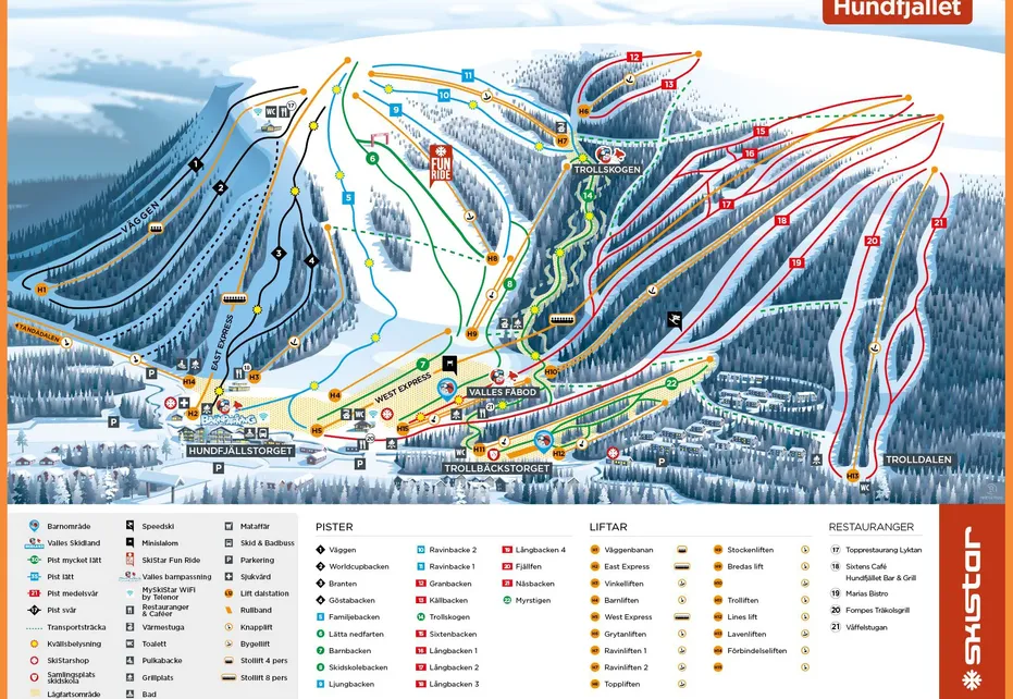 Hundfjallet Ski Map