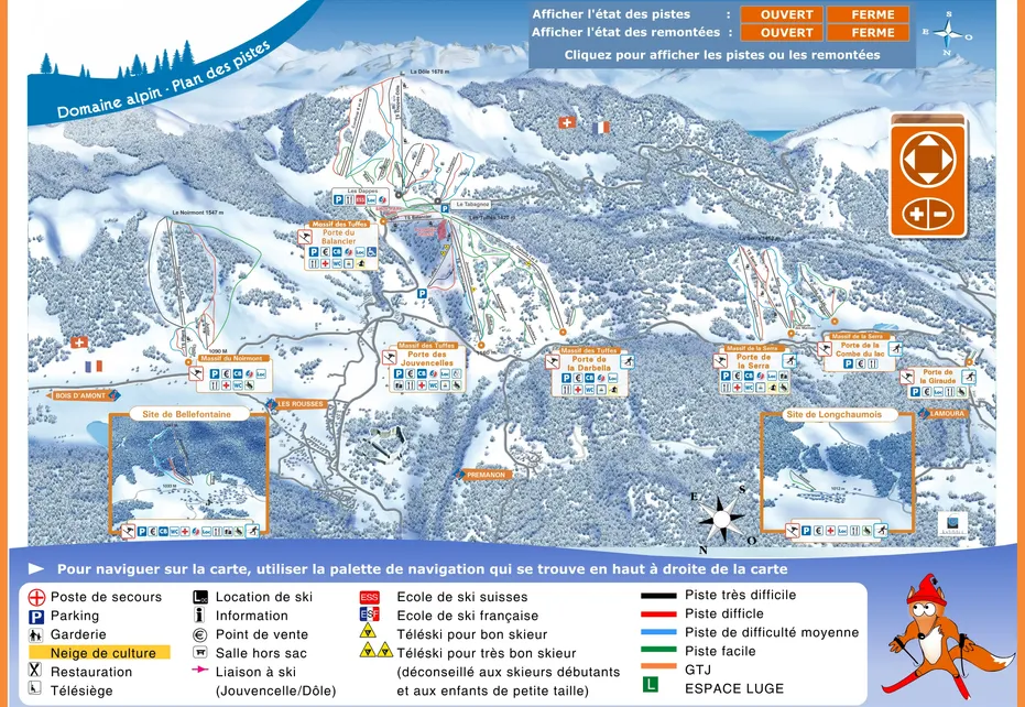 La Dole Ski Map