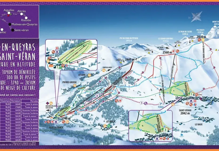 Molines St Veran Ski Map