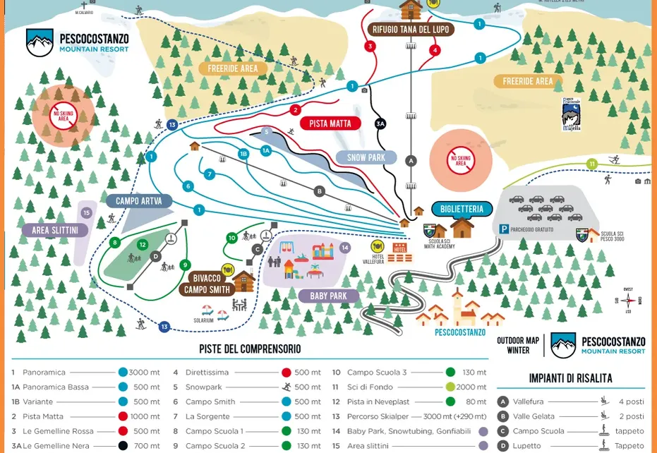 Pescocostanzo Ski Map