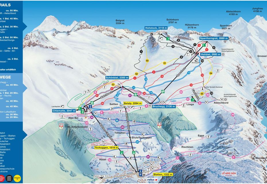 Belalp Blatten Ski Map