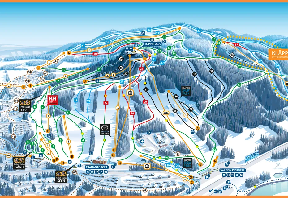 Kläppen Ski Map