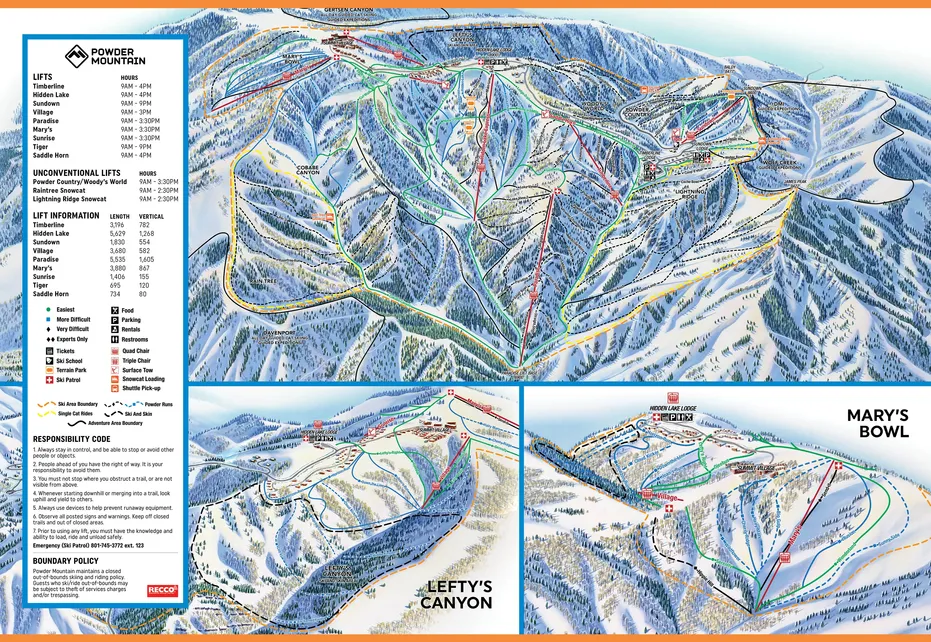 Powder Mountain Ski  Map