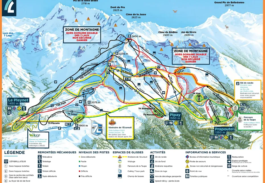 Les 7 Laux Ski Map