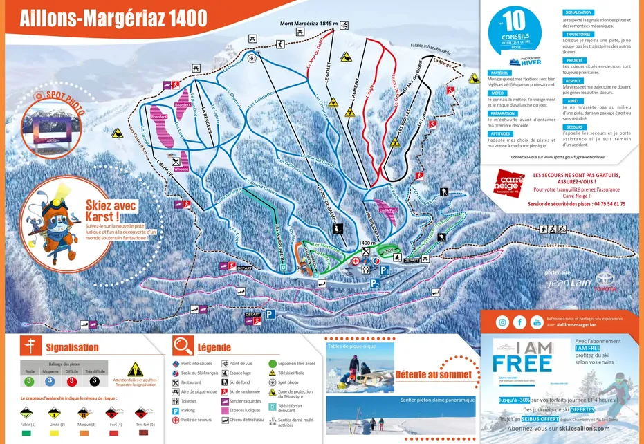 Aillons Margeriaz Ski Map