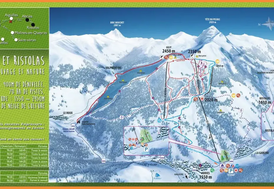 Abriès Ski Map